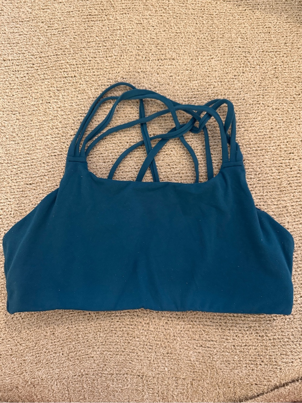 Athleta Strappy Teal Sports Bra Size Medium